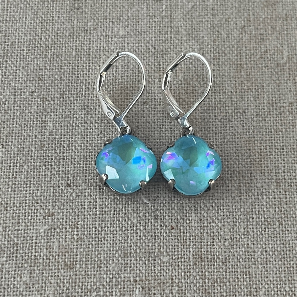 Swarovski Cushion Cut Earrings Sterling S…